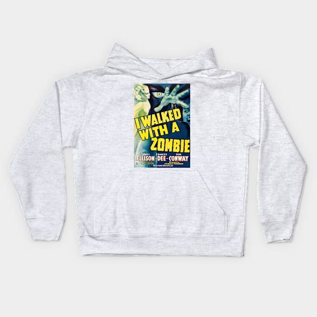 I Walked With a Zombie Movie Poster Kids Hoodie by MovieFunTime